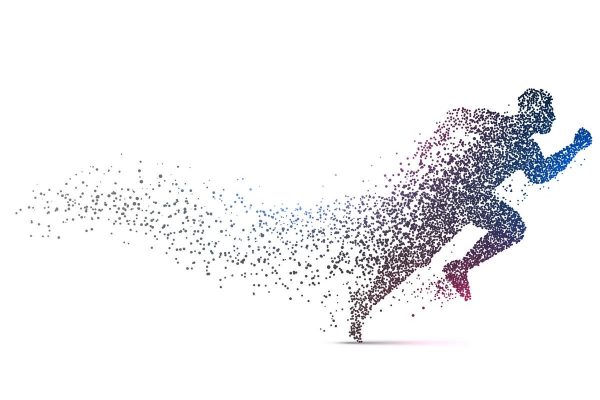 man running backgorund made with dynamic particles